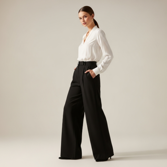 Mia Yüksek Bel Detaylı Palazzo Pantolon