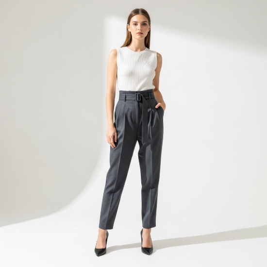 Mira Yüksek Bel Pensli Havuç Kesim Pantolon